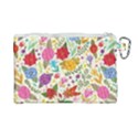 Colorful Flower Abstract Pattern Canvas Cosmetic Bag (Large) View2