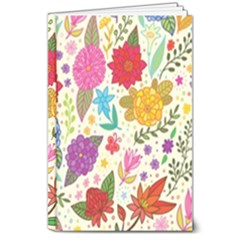 Colorful Flower Abstract Pattern 8  X 10  Hardcover Notebook