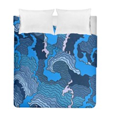 Blue Moving Texture Abstract Texture Duvet Cover Double Side (Full/ Double Size)