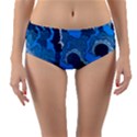 Blue Moving Texture Abstract Texture Reversible Mid-Waist Bikini Bottoms View1