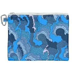 Blue Moving Texture Abstract Texture Canvas Cosmetic Bag (xxl) by Grandong