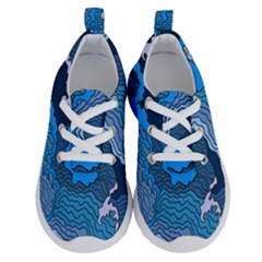 Blue Moving Texture Abstract Texture Running Shoes