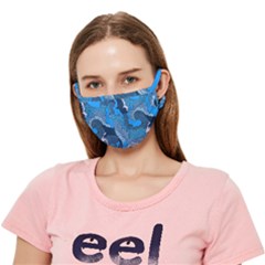 Blue Moving Texture Abstract Texture Crease Cloth Face Mask (Adult)