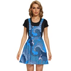 Blue Moving Texture Abstract Texture Apron Dress