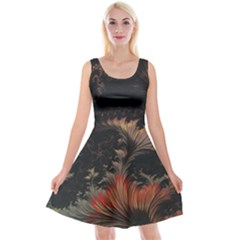 Fractal Digital Art Pattern Reversible Velvet Sleeveless Dress by Grandong