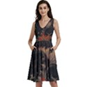 Fractal Digital Art Pattern Sleeveless V-Neck Skater Dress with Pockets View1