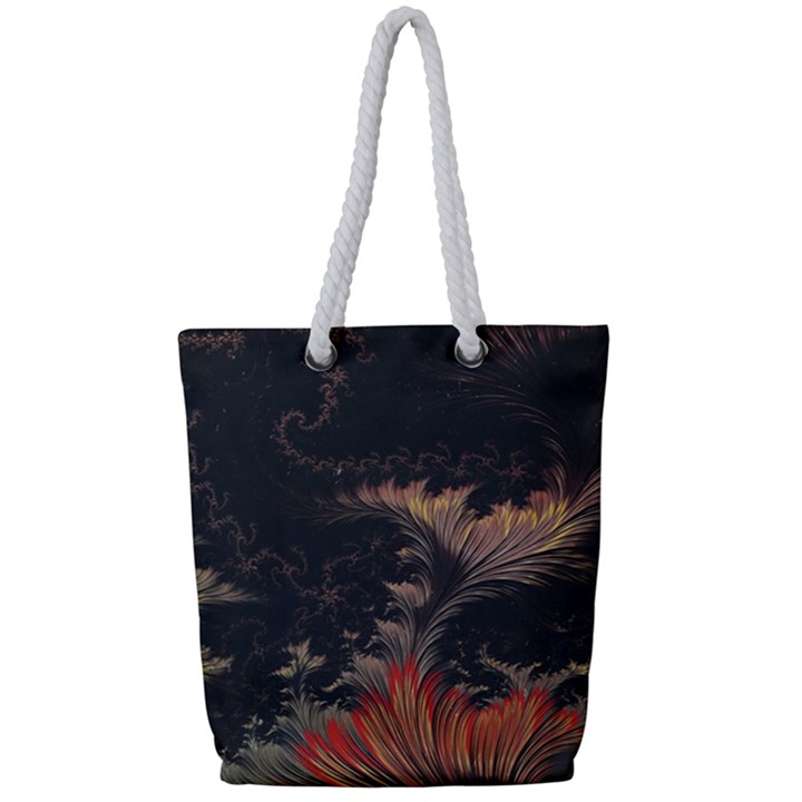 Fractal Digital Art Pattern Full Print Rope Handle Tote (Small)