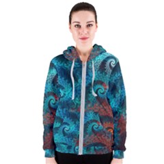 Spiral Abstract Pattern Abstract Women s Zipper Hoodie by Grandong