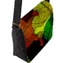 Colorful Autumn Leaves Texture Abstract Pattern Flap Closure Messenger Bag (L) View2