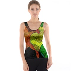 Colorful Autumn Leaves Texture Abstract Pattern Women s Basic Tank Top by Grandong