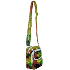 Colorful Autumn Leaves Texture Abstract Pattern Shoulder Strap Belt Bag by Grandong