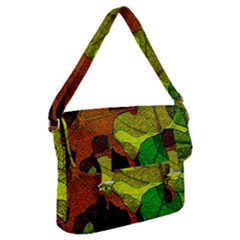 Colorful Autumn Leaves Texture Abstract Pattern Buckle Messenger Bag by Grandong