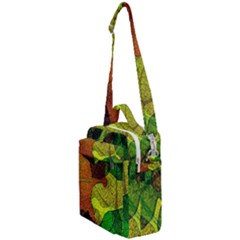 Colorful Autumn Leaves Texture Abstract Pattern Crossbody Day Bag by Grandong