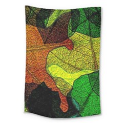 Colorful Autumn Leaves Texture Abstract Pattern Large Tapestry