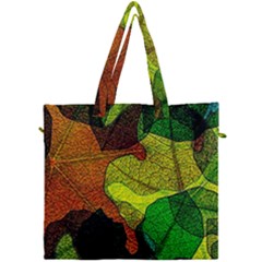 Colorful Autumn Leaves Texture Abstract Pattern Canvas Travel Bag by Grandong