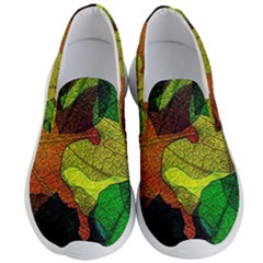 Colorful Autumn Leaves Texture Abstract Pattern Men s Lightweight Slip Ons by Grandong