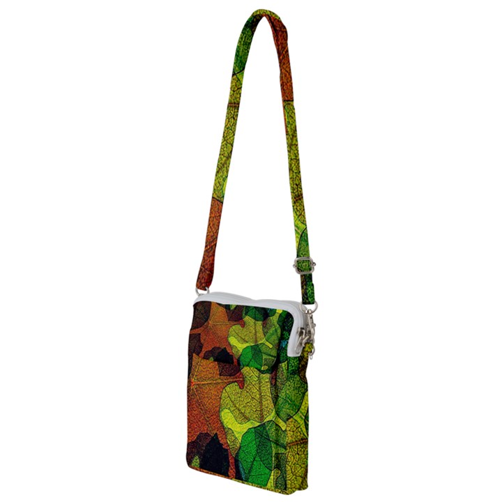 Colorful Autumn Leaves Texture Abstract Pattern Multi Function Travel Bag