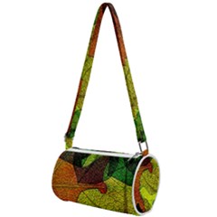 Colorful Autumn Leaves Texture Abstract Pattern Mini Cylinder Bag by Grandong