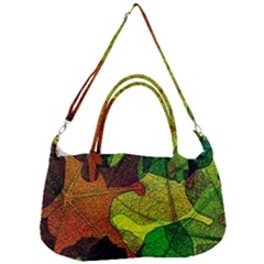 Colorful Autumn Leaves Texture Abstract Pattern Removable Strap Handbag by Grandong