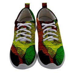 Colorful Autumn Leaves Texture Abstract Pattern Women Athletic Shoes by Grandong