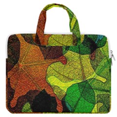 Colorful Autumn Leaves Texture Abstract Pattern Macbook Pro 16  Double Pocket Laptop Bag  by Grandong