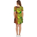 Colorful Autumn Leaves Texture Abstract Pattern Tiered Short Sleeve Babydoll Dress View4