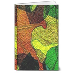 Colorful Autumn Leaves Texture Abstract Pattern 8  X 10  Hardcover Notebook by Grandong