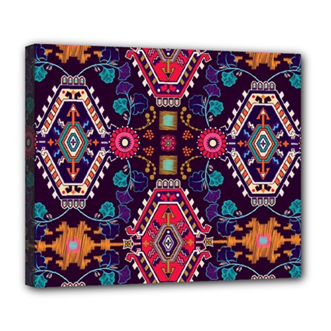 Pattern Ornament Motif Colorful Texture Deluxe Canvas 24  X 20  (stretched) by Grandong