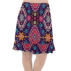 Pattern Ornament Motif Colorful Texture Fishtail Chiffon Skirt by Grandong