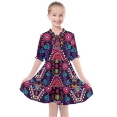 Pattern Ornament Motif Colorful Texture Kids  All Frills Chiffon Dress by Grandong