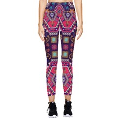 Pattern Ornament Motif Colorful Texture Pocket Leggings 