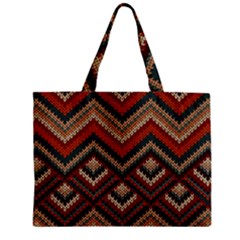 Pattern Knitting Texture Zipper Mini Tote Bag by Grandong