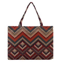 Pattern Knitting Texture Zipper Medium Tote Bag by Grandong