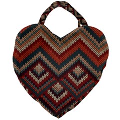 Pattern Knitting Texture Giant Heart Shaped Tote by Grandong