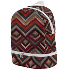 Pattern Knitting Texture Zip Bottom Backpack by Grandong