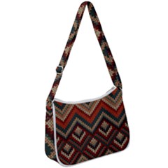 Pattern Knitting Texture Zip Up Shoulder Bag by Grandong