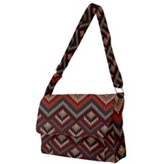 Pattern Knitting Texture Full Print Messenger Bag (l) by Grandong