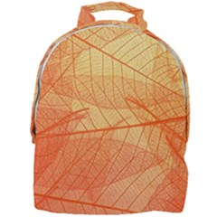 Abstract Texture Of Colorful Bright Pattern Transparent Leaves Orange And Yellow Color Mini Full Print Backpack by Grandong