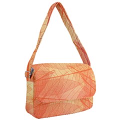 Abstract Texture Of Colorful Bright Pattern Transparent Leaves Orange And Yellow Color Courier Bag by Grandong