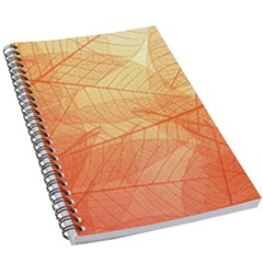 Abstract Texture Of Colorful Bright Pattern Transparent Leaves Orange And Yellow Color 5 5  X 8 5  Notebook by Grandong