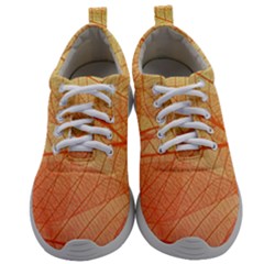 Abstract Texture Of Colorful Bright Pattern Transparent Leaves Orange And Yellow Color Mens Athletic Shoes by Grandong