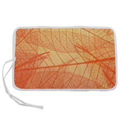 Abstract Texture Of Colorful Bright Pattern Transparent Leaves Orange And Yellow Color Pen Storage Case (m) by Grandong