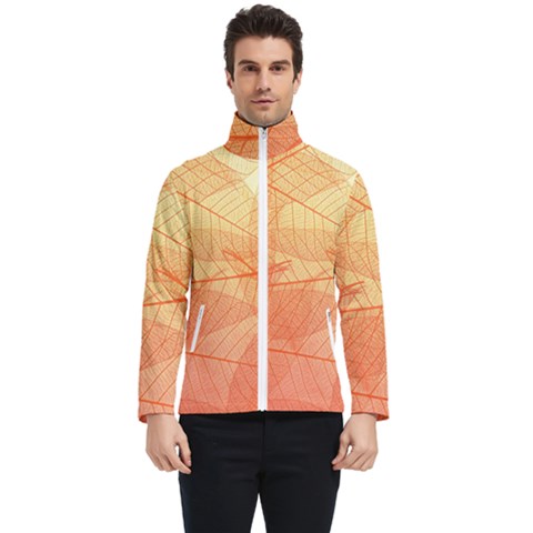 Abstract Texture Of Colorful Bright Pattern Transparent Leaves Orange And Yellow Color Men s Bomber Jacket by Grandong