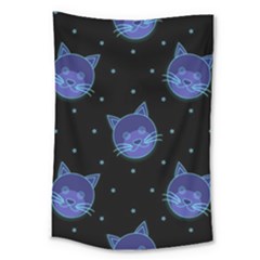 Vector Illustration Of Cat Animal Face Pattern Large Tapestry by Ndabl3x