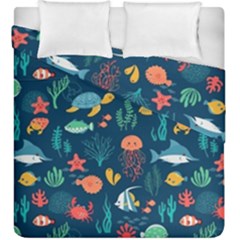 Fish Sea Animals Pattern Duvet Cover Double Side (king Size) by Ndabl3x