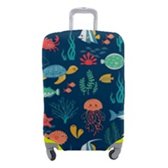 Fish Sea Animals Pattern Luggage Cover (small) by Ndabl3x