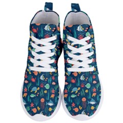 Fish Sea Animals Pattern Women s Lightweight High Top Sneakers by Ndabl3x