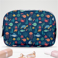 Fish Sea Animals Pattern Make Up Pouch (small) by Ndabl3x