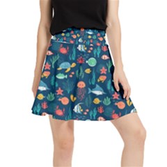 Fish Sea Animals Pattern Waistband Skirt by Ndabl3x