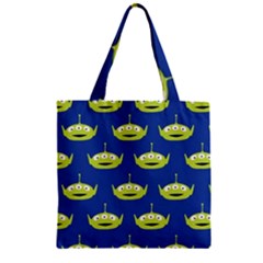 Alien Pattern Zipper Grocery Tote Bag by Ndabl3x